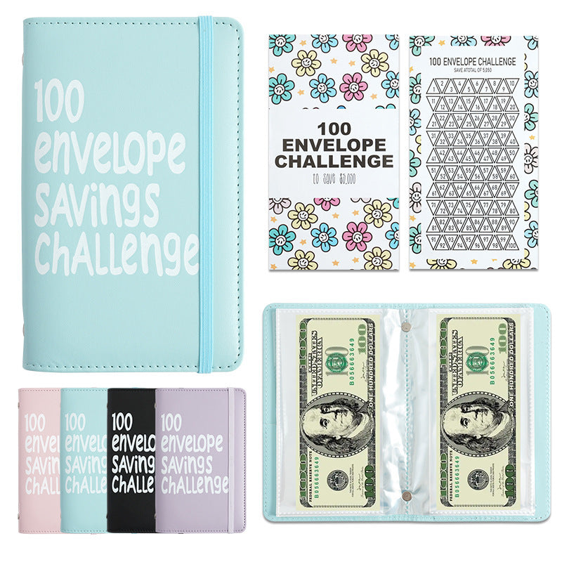 100 Envelopes Money Saving Challenge - A5 Money Saver Budget Binder Book with Cash Envelopes and Numbers, 100-Days of Easy and Funny Ways to Save $5,050 Cash Envelope Challenge Binder, Pink