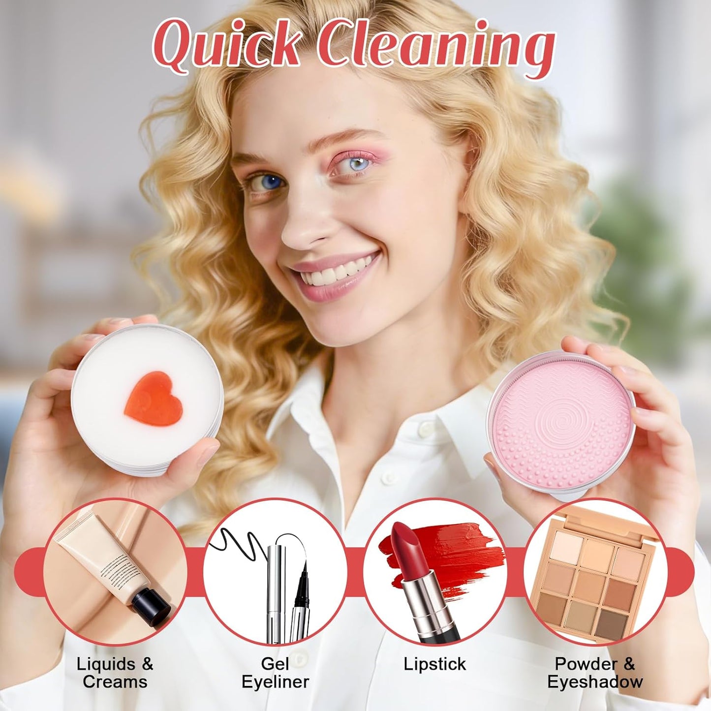 Makeup Brush Cleaner Soap with Silicone Mat, Deeply Cleans Waterproof Makeup for Synthetic & Natural Brushes & Sponges โ Vegan, Cruelty-Free & Easy-Rinse