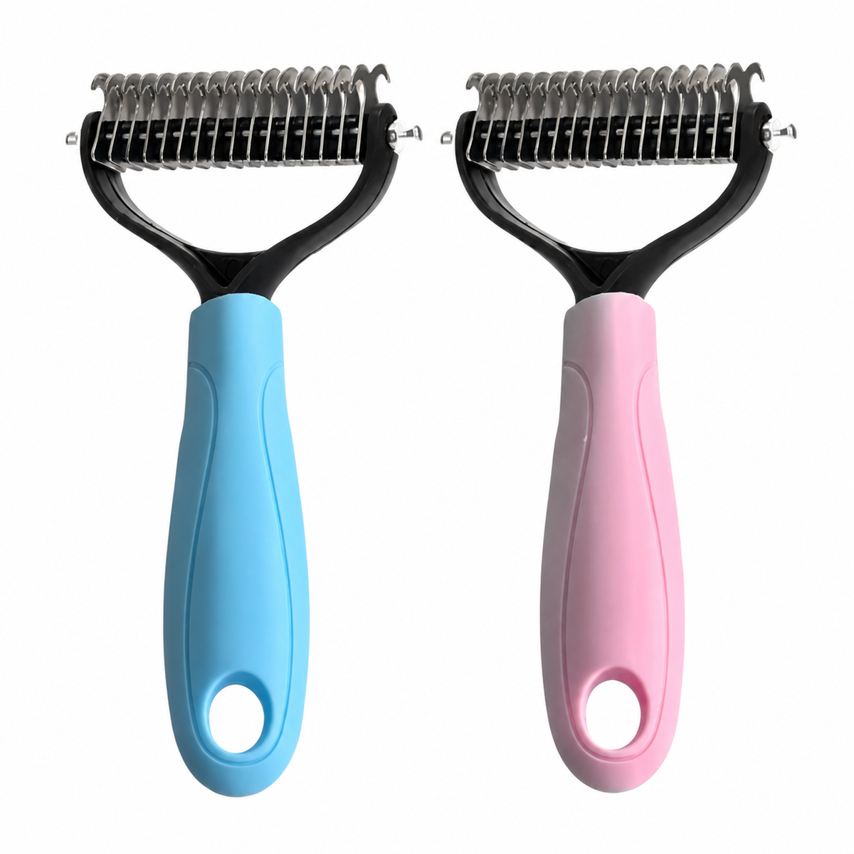 MomoNook Double-Sided Cat & Dog Deshedding Dematting Comb - Undercoat Rake Grooming Tool, Matted Fur Remover for Long-Haired Pets, Pet Grooming Accessories Deshedding Tool