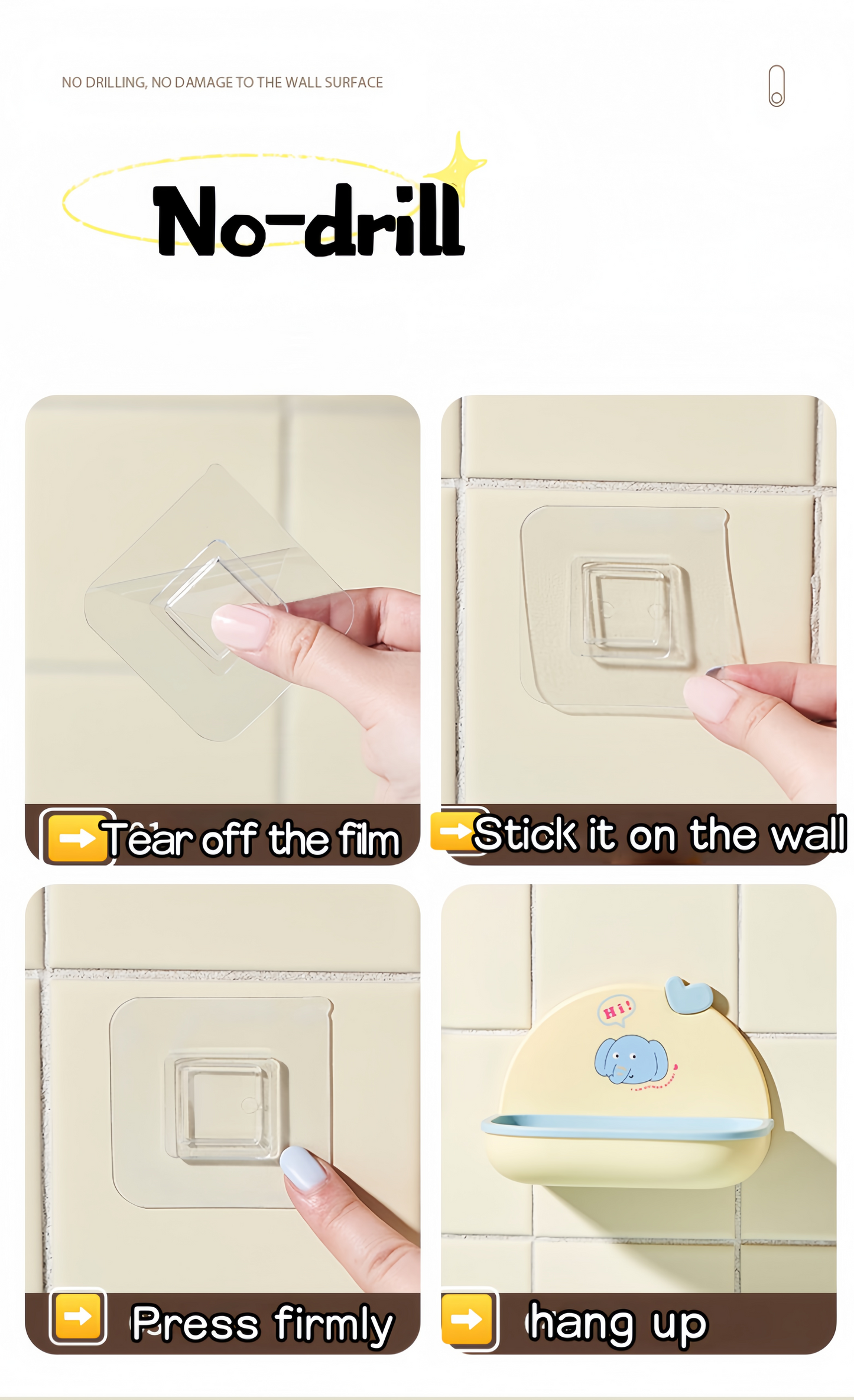 Cute Elephant Wall-Mounted Soap Dish