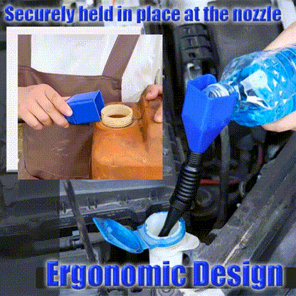 MCOIKY® Flexible Hands-Free No-Spill Liquid Funnel with Clip Lock