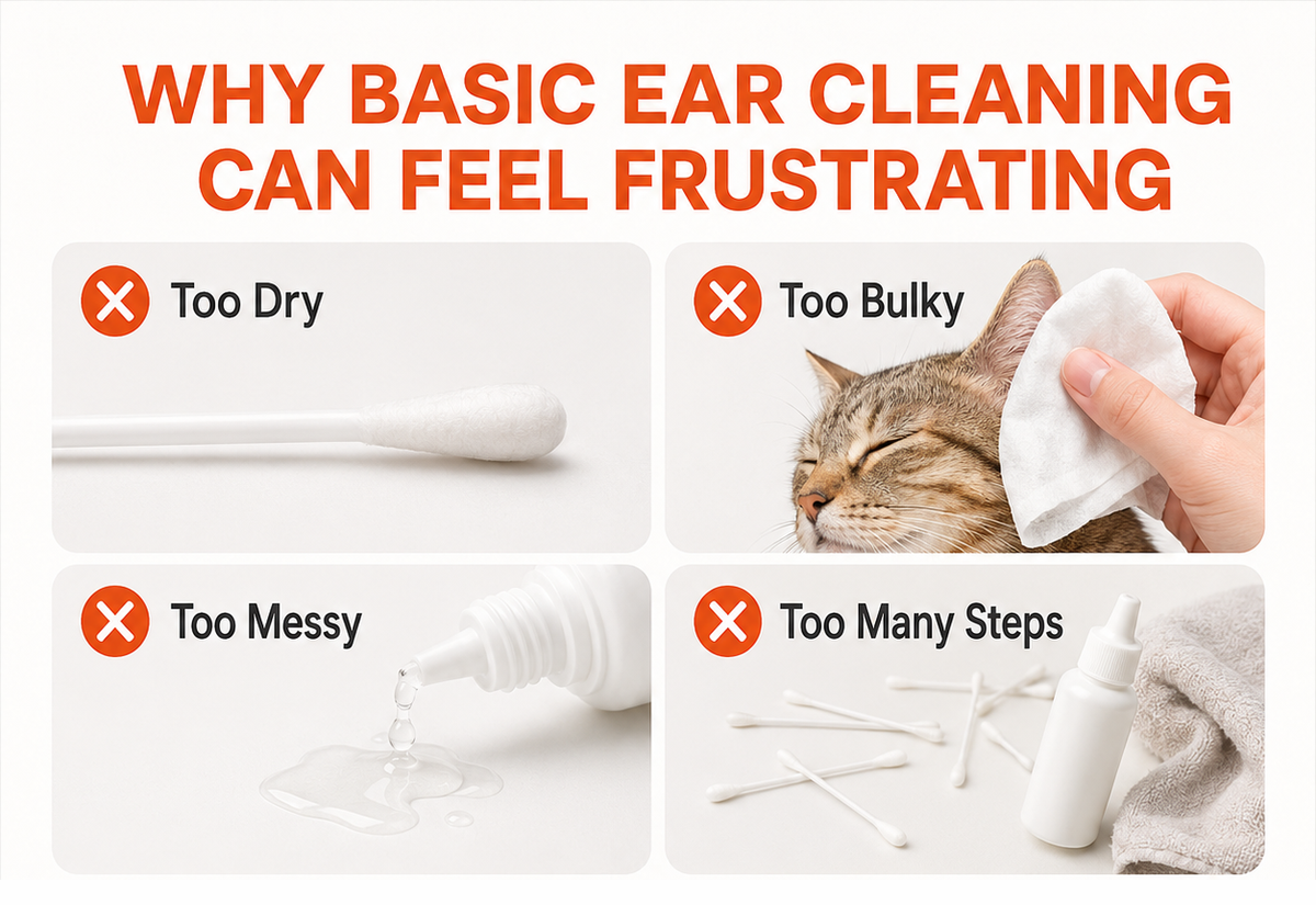 Pet Ear Cleaning Cotton Swabs – Earwax & Odor Remover for Cats & Dogs, Individually Wrapped, Break-to-Release Liquid, Dry/Wet Dual-Use, 100 Pack with Aloe, Witch Hazel & Chamomile Formula #SummerVibes #petlovers