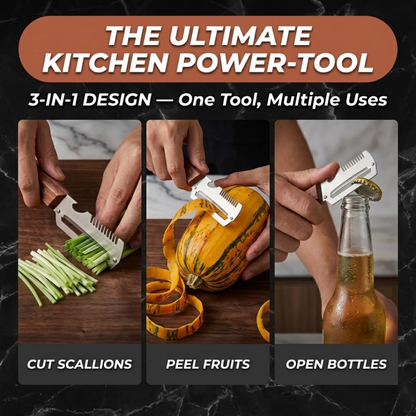 (𝙎𝙥𝙚𝙘𝙞𝙖𝙡 𝙋𝙧𝙤𝙢𝙤𝙩𝙞𝙤𝙣💖)NiftyCuration 2-in-1 Stainless Steel Vegetable Peeler with Wooden Handle & Bottle Opener