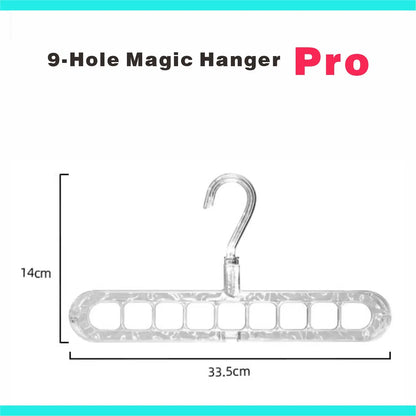 Heavy-Duty Foldable Plastic Pants Hangers with 9 Holes - Adjustable Foldable Hooks, Anti-Slip, Compact House Organizers for Jumpers, Closet - Home Storage Supplies, Balcony, Bathroom