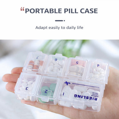 MCOIKY® Portable Weekly Pill Organizer – Travel Medicine Case with Daily Compartments