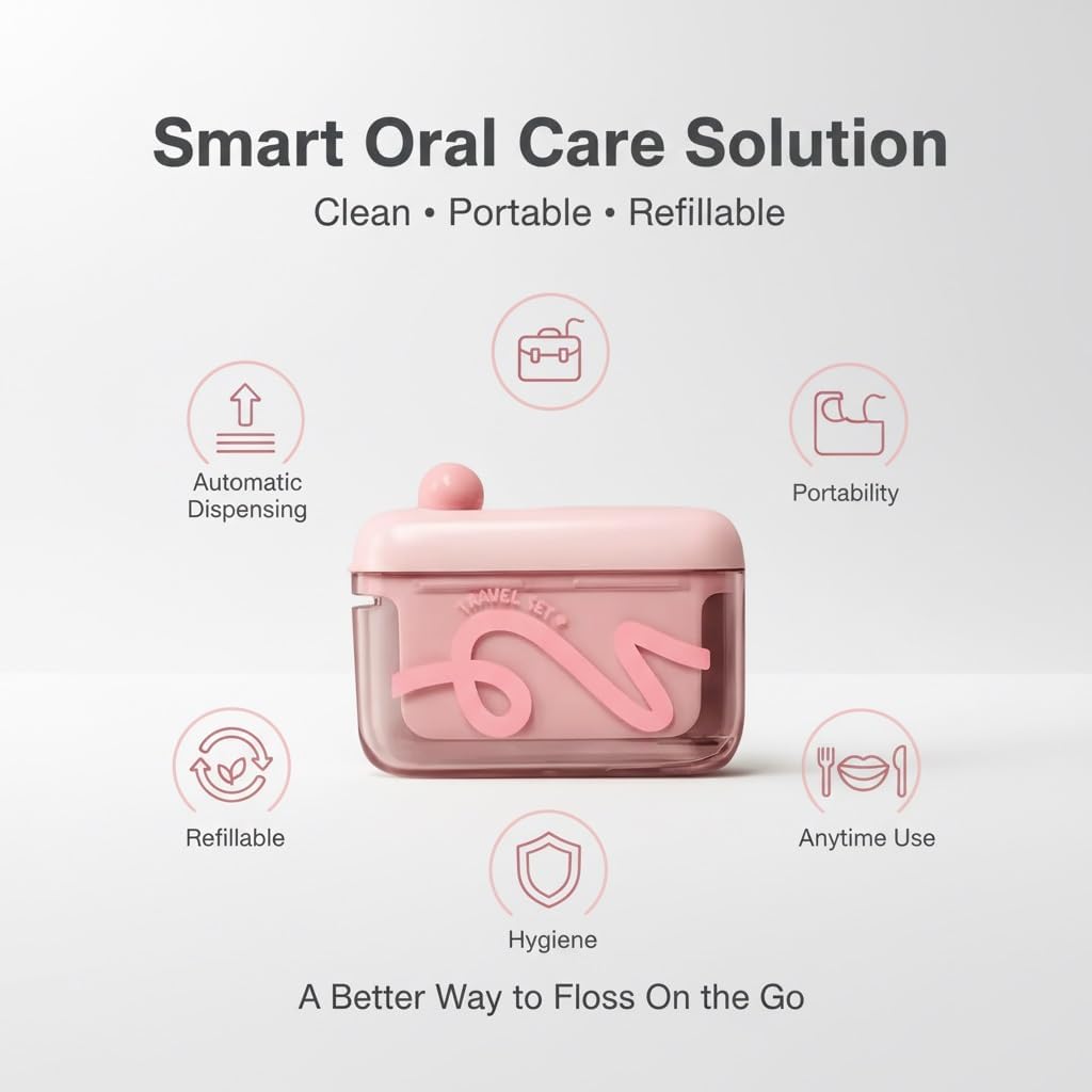 ✨Travel-sized storage case - features an automatic pop-up dispenser, portable and refillable, perfect for oral care at home, in restaurants, and while traveling.