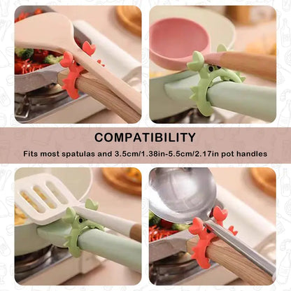 🐣 𝙀𝙖𝙨𝙩𝙚𝙧 𝙎𝙥𝙚𝙘𝙞𝙖𝙡 |Cute Crab Design Silicone Spatula Holders, 2.5in Mini Kitchen Heat-resistant Spatula Rack Spoon Rest Holder Steam Releaser, Cooking Accessory for Home Chefs, Cooking Accessories Gifts