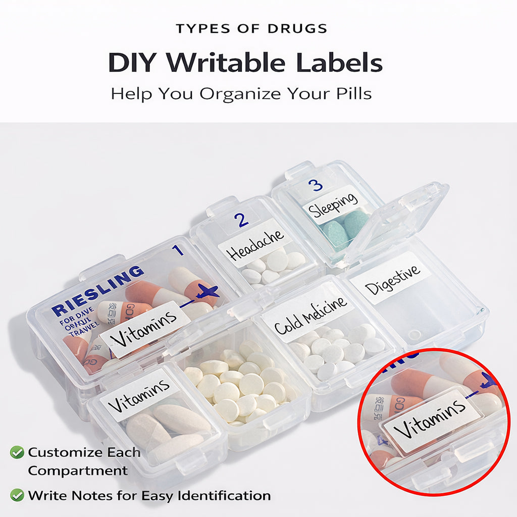 MCOIKY® Portable Weekly Pill Organizer – Travel Medicine Case with Daily Compartments