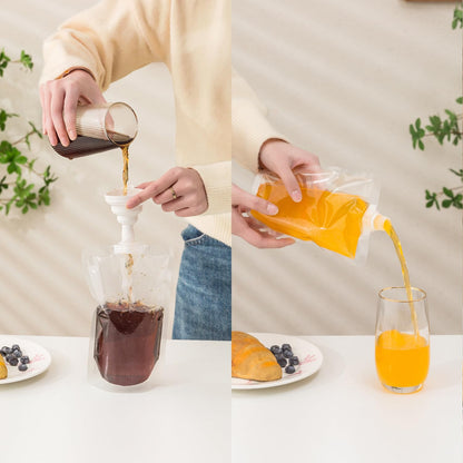 10 Counts Reusable Plastic Pouches, Versatile Liquid Carriers for Picnics and Outings