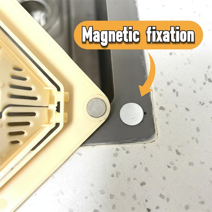 [DealsForYouDays] NiftyCuration Magnetic Drainage & Filter Basket, Triangular Sink Strainer with Twist-Open Bottom, Kitchen Sink Corner Rack for Draining & Storage, Punch-Free Installation, No Tools Needed