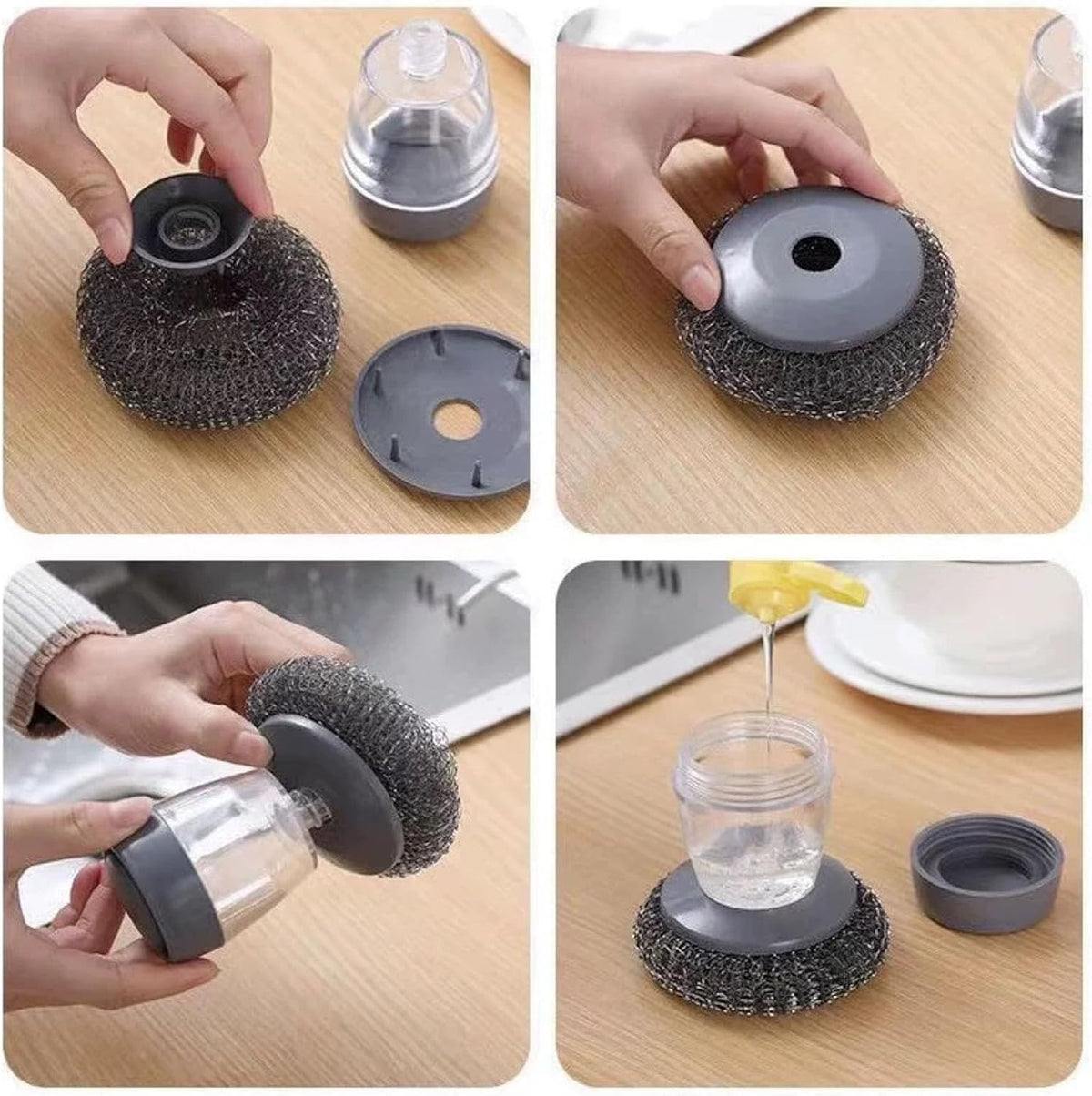 [DealsForYouDays] NiftyCuration Automatic Liquid Filling Comfort Handle Soap Dispense Palm Brush for Kitchen Sink Pot Bowl Cleaning