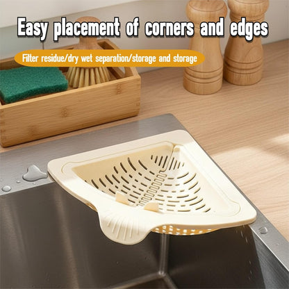 [DealsForYouDays] NiftyCuration Magnetic Drainage & Filter Basket, Triangular Sink Strainer with Twist-Open Bottom, Kitchen Sink Corner Rack for Draining & Storage, Punch-Free Installation, No Tools Needed
