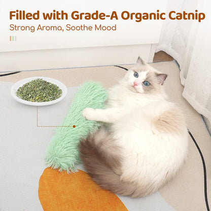 NiftyCuration Cat Toys Pillows, Soft and Durable Crinkle Sound with Catnip Inside, Interactive Indoor Kitten Kicker, Promotes Kitty Exercise