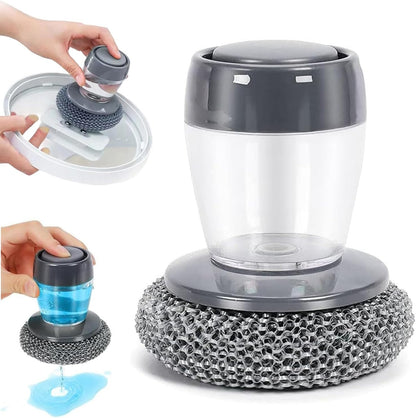[DealsForYouDays] NiftyCuration Automatic Liquid Filling Comfort Handle Soap Dispense Palm Brush for Kitchen Sink Pot Bowl Cleaning