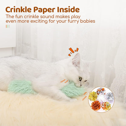 NiftyCuration Cat Toys Pillows, Soft and Durable Crinkle Sound with Catnip Inside, Interactive Indoor Kitten Kicker, Promotes Kitty Exercise