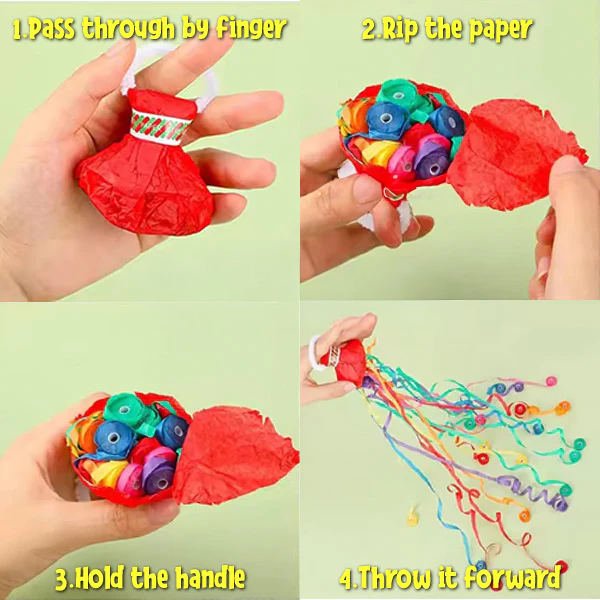 MCOIKY®Instant Party Hand Throw Confetti Streamer