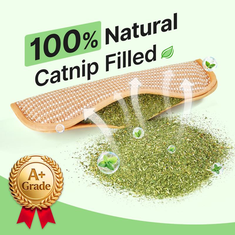 (𝙎𝙥𝙚𝙘𝙞𝙖𝙡 𝙋𝙧𝙤𝙢𝙤𝙩𝙞𝙤𝙣💖)Interactive Catnip Chew Toy with [6000mg A+ Organic Catnip], Soft Sisal Material Scratching and Kicker Cat Toys for Indoor Kittens, Drives Bored Cats Crazy with Fun