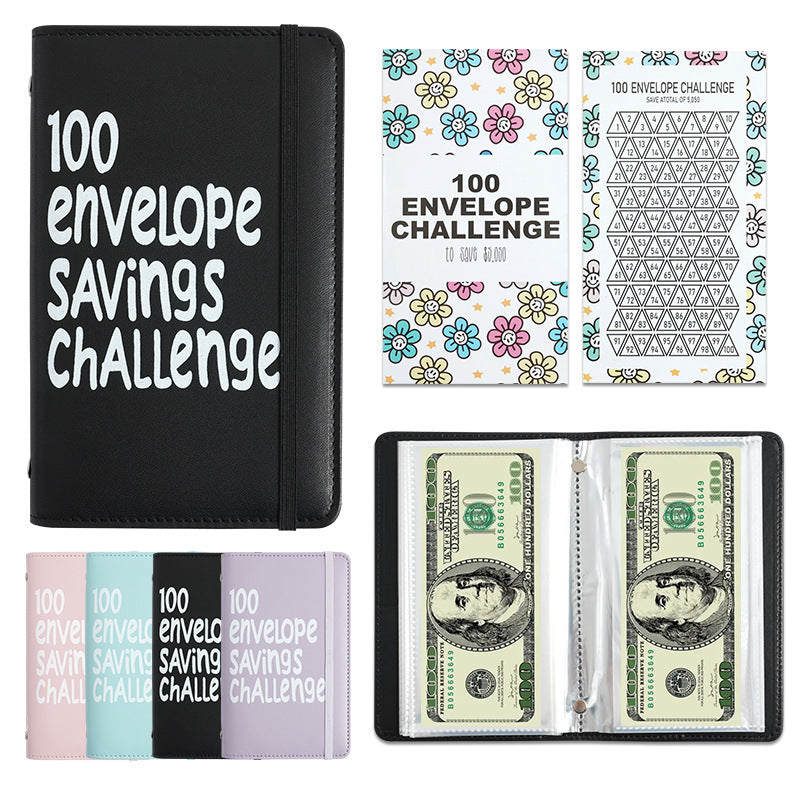 100 Envelopes Money Saving Challenge - A5 Money Saver Budget Binder Book with Cash Envelopes and Numbers, 100-Days of Easy and Funny Ways to Save $5,050 Cash Envelope Challenge Binder, Pink