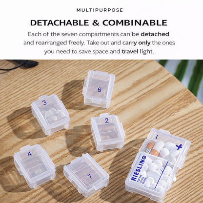 MCOIKY® Portable Weekly Pill Organizer – Travel Medicine Case with Daily Compartments