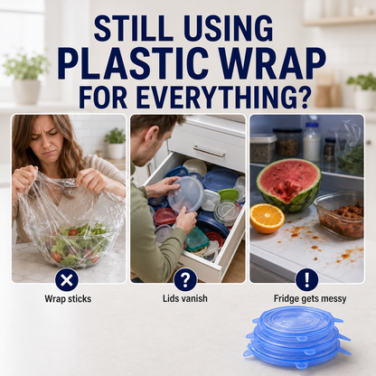[DealsForYouDays] NiftyCuration Universal Reusable Silicone Lids – 6-Pack Self-Sealing Food Covers for Various Container Sizes