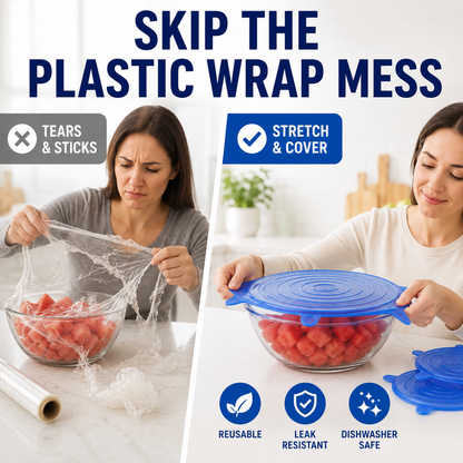 [DealsForYouDays] NiftyCuration Universal Reusable Silicone Lids – 6-Pack Self-Sealing Food Covers for Various Container Sizes