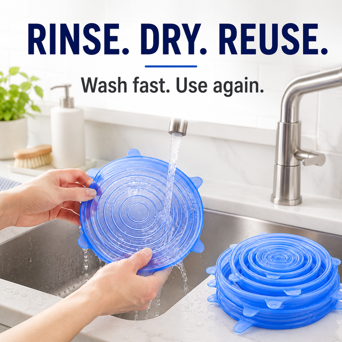 [DealsForYouDays] NiftyCuration Universal Reusable Silicone Lids – 6-Pack Self-Sealing Food Covers for Various Container Sizes