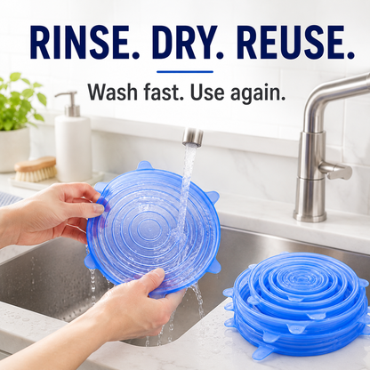 [DealsForYouDays] NiftyCuration Universal Reusable Silicone Lids – 6-Pack Self-Sealing Food Covers for Various Container Sizes