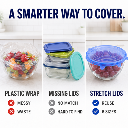 [DealsForYouDays] NiftyCuration Universal Reusable Silicone Lids – 6-Pack Self-Sealing Food Covers for Various Container Sizes