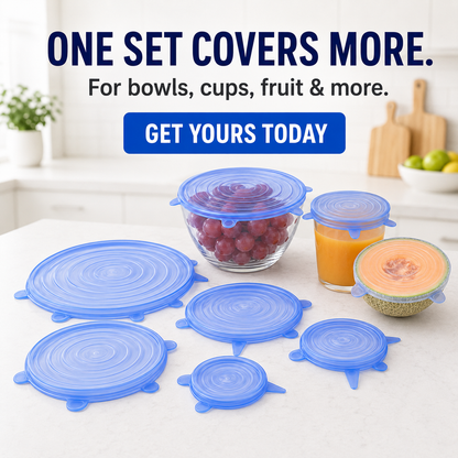 [DealsForYouDays] NiftyCuration Universal Reusable Silicone Lids – 6-Pack Self-Sealing Food Covers for Various Container Sizes