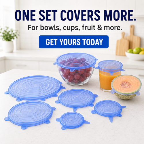 [DealsForYouDays] NiftyCuration Universal Reusable Silicone Lids – 6-Pack Self-Sealing Food Covers for Various Container Sizes