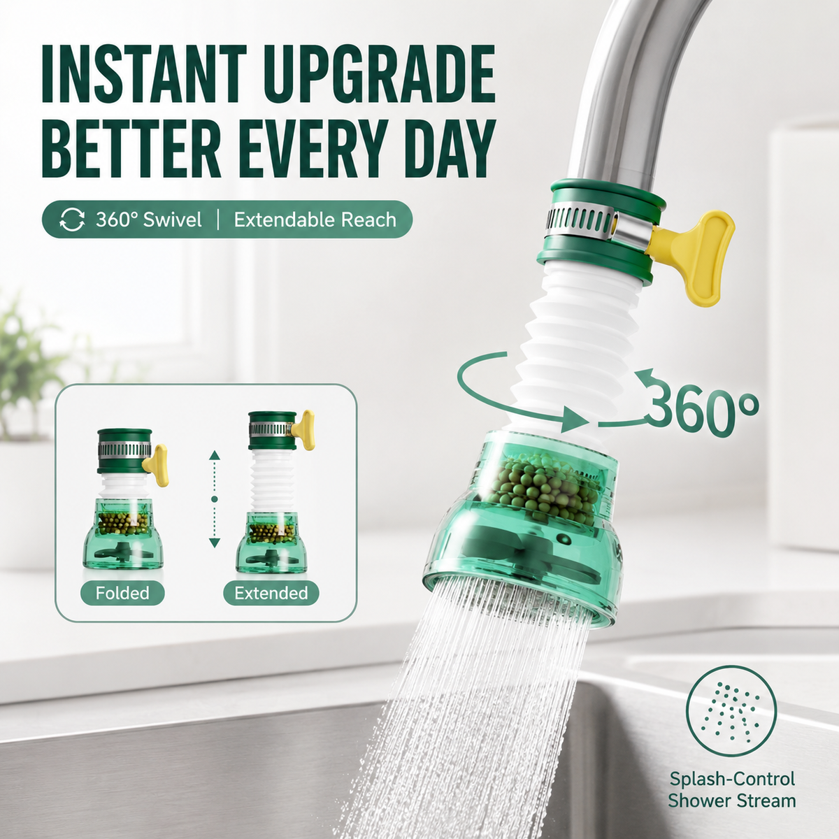 NiftyCuration 360° Faucet Filter Extender