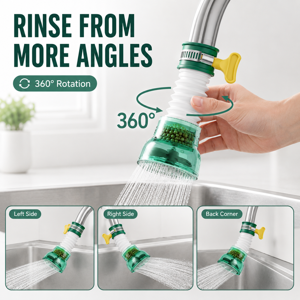 NiftyCuration 360° Faucet Filter Extender