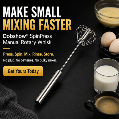 Stainless Steel Hand-Push Rotary Whisk Food-Grade Rust-Resistant Sturdy Riveted Construction Semi-Automatic Design Versatile for Cooking Blending Whisking Beating and Stirring Tasks Easy to Clean