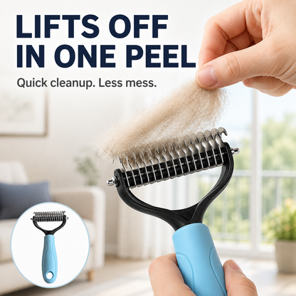 MomoNook Double-Sided Cat & Dog Deshedding Dematting Comb - Undercoat Rake Grooming Tool, Matted Fur Remover for Long-Haired Pets, Pet Grooming Accessories Deshedding Tool