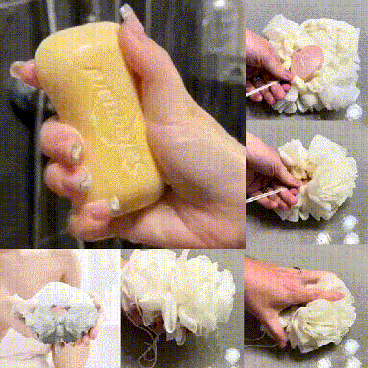MCOIKY® 2-in-1 Shower Loofah with Built-In Soap Pocket – Soft Exfoliating Bath Pouf Sponge