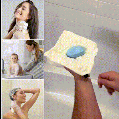 MCOIKY® 2-in-1 Shower Loofah with Built-In Soap Pocket – Soft Exfoliating Bath Pouf Sponge