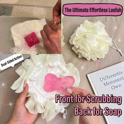 MCOIKY® 2-in-1 Shower Loofah with Built-In Soap Pocket – Soft Exfoliating Bath Pouf Sponge