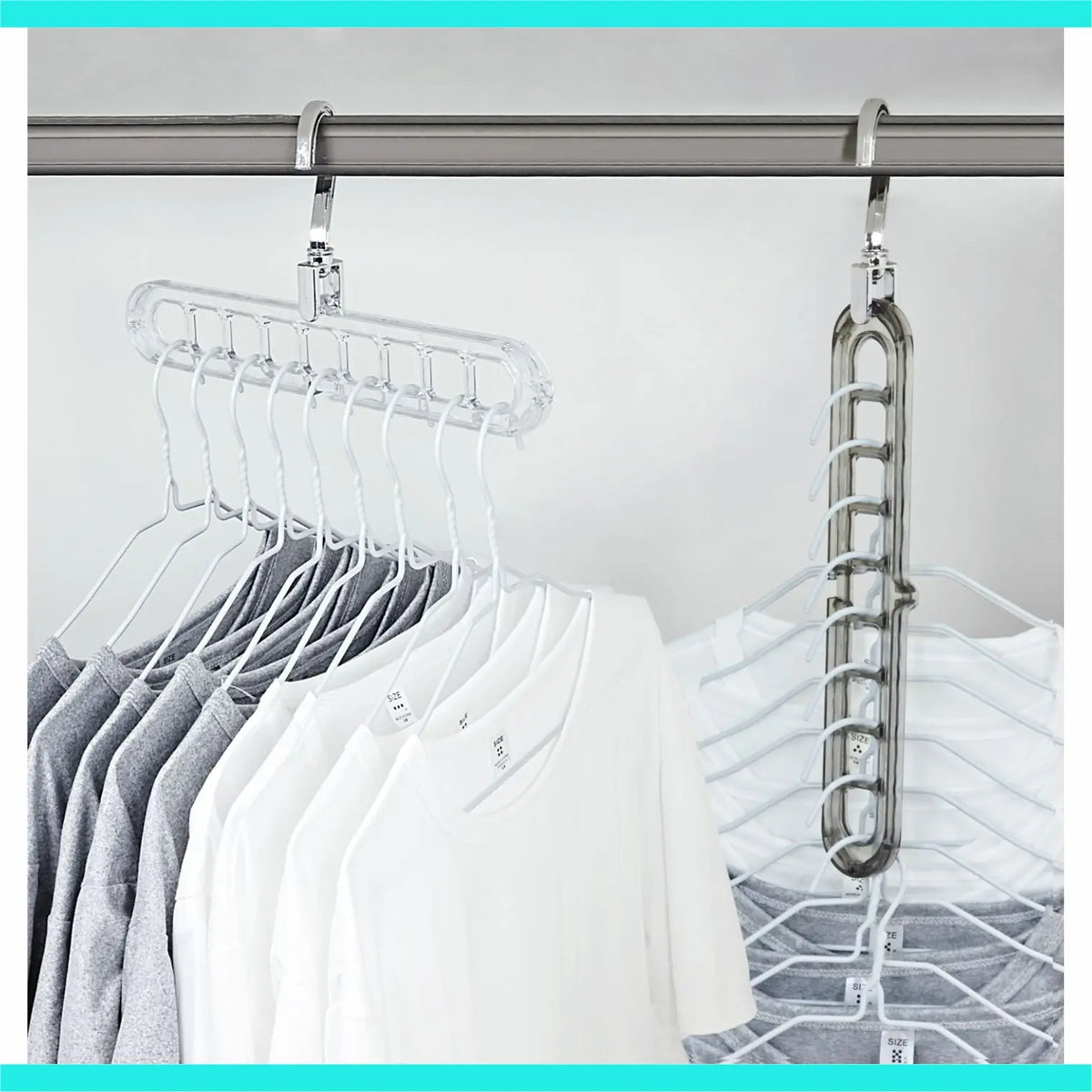Heavy-Duty Foldable Plastic Pants Hangers with 9 Holes - Adjustable Foldable Hooks, Anti-Slip, Compact House Organizers for Jumpers, Closet - Home Storage Supplies, Balcony, Bathroom