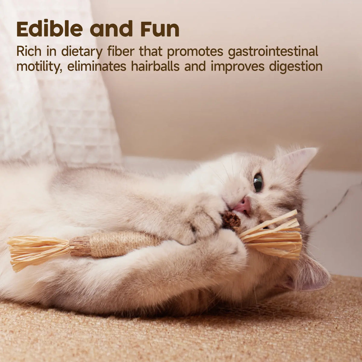 (𝙎𝙥𝙚𝙘𝙞𝙖𝙡 𝙋𝙧𝙤𝙢𝙤𝙩𝙞𝙤𝙣💖)MomoNook Natural Silvervine Stick Cat Chew Toys, Teeth Cleaning & Dental Care for Kittens & Cats #backtoschool