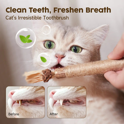 (𝙎𝙥𝙚𝙘𝙞𝙖𝙡 𝙋𝙧𝙤𝙢𝙤𝙩𝙞𝙤𝙣💖)MomoNook Natural Silvervine Stick Cat Chew Toys, Teeth Cleaning & Dental Care for Kittens & Cats #backtoschool