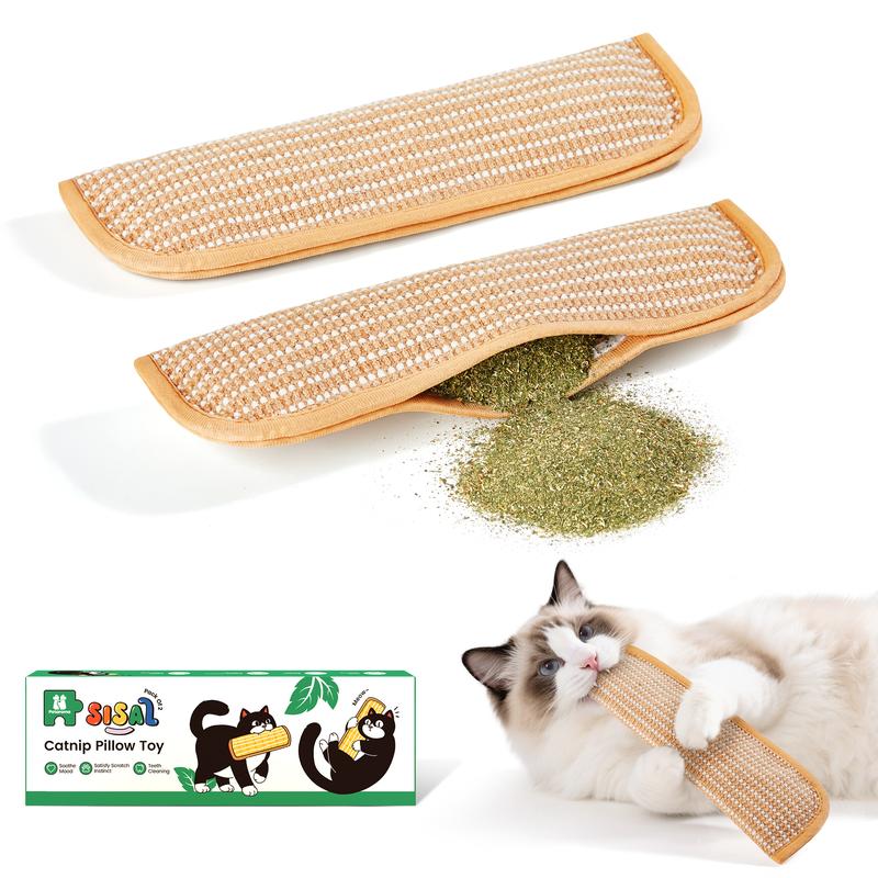 (𝙎𝙥𝙚𝙘𝙞𝙖𝙡 𝙋𝙧𝙤𝙢𝙤𝙩𝙞𝙤𝙣💖)Interactive Catnip Chew Toy with [6000mg A+ Organic Catnip], Soft Sisal Material Scratching and Kicker Cat Toys for Indoor Kittens, Drives Bored Cats Crazy with Fun