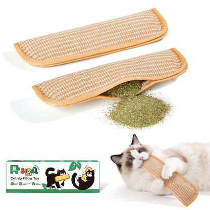 (𝙎𝙥𝙚𝙘𝙞𝙖𝙡 𝙋𝙧𝙤𝙢𝙤𝙩𝙞𝙤𝙣💖)Interactive Catnip Chew Toy with [6000mg A+ Organic Catnip], Soft Sisal Material Scratching and Kicker Cat Toys for Indoor Kittens, Drives Bored Cats Crazy with Fun