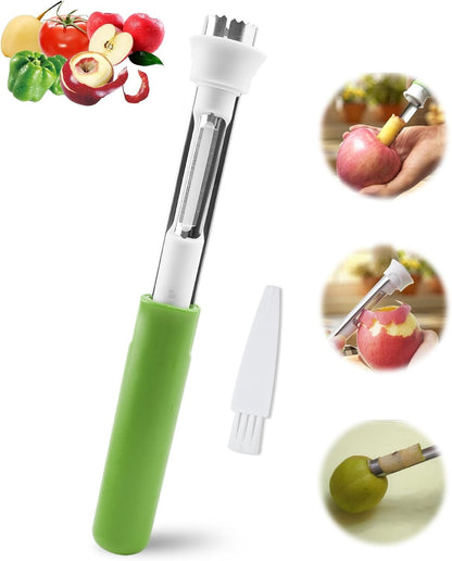 2 in 1 Apple Corer and Peeler Tool, Fruit Vegetable Corer and Peeler Tool Stainless Steel Apple Peeler Apple Corer Remover Tool Multifunction Corer Tool for Vegetable Fruit Kitchen Gadget